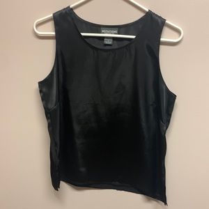 Notations Black Satiny Sleeveless Top